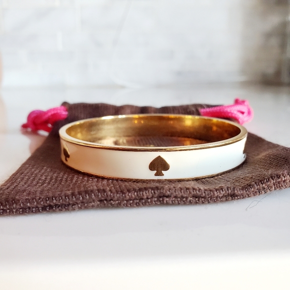 kate spade Jewelry - Kate Spade Cream Gold Bangle bracelet
